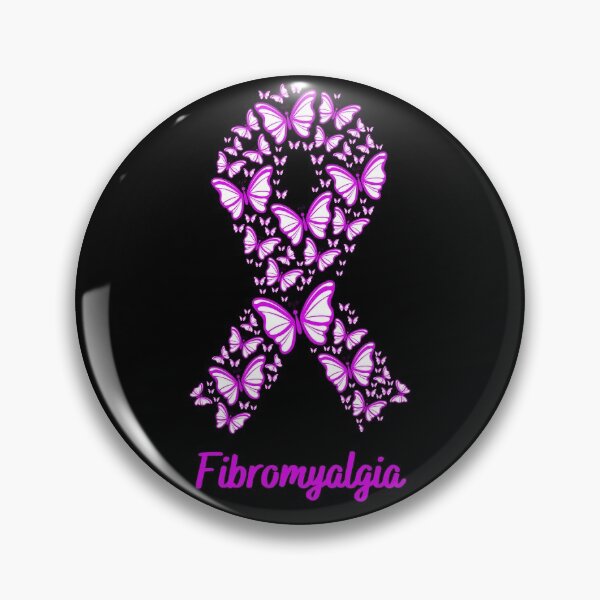 Item preview, Fibromyalgia (Fibro) Ribbon Consisting out of White and Purple Butterflies on black designed and sold by Chantelle  Spies.