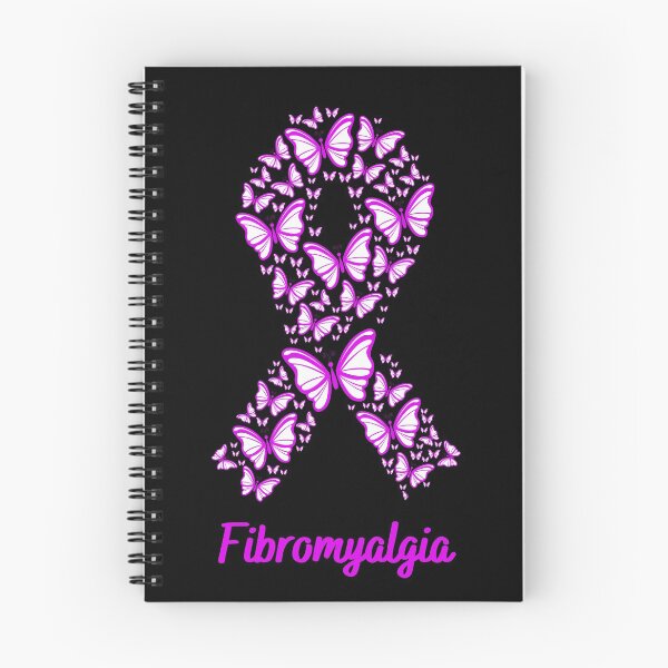 Item preview, Fibromyalgia (Fibro) Ribbon Consisting out of White and Purple Butterflies on black designed and sold by Chantelle  Spies.