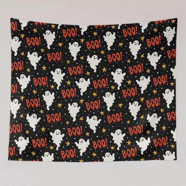 Item preview,  Boo! Halloween Ghosts on Black designed and sold by Paisley Yazel.