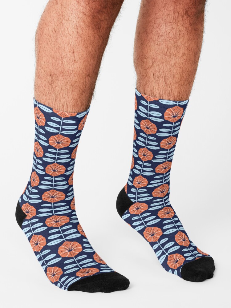 Alternate view of Navy poppies Socks