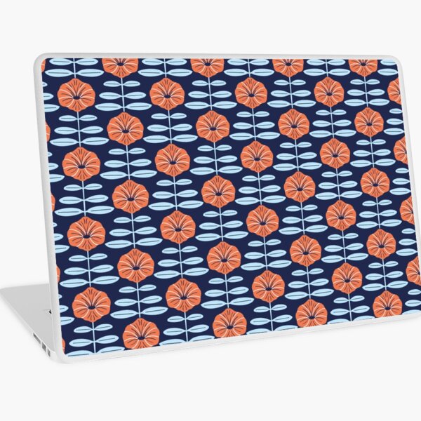 Navy poppies Laptop Skin