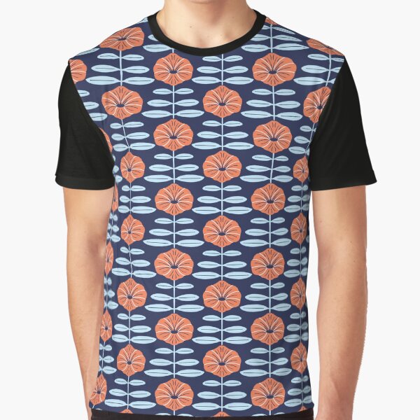 Navy poppies Graphic T-Shirt