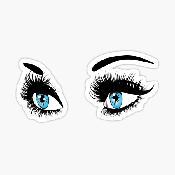 Blue eyes with long eyelashes Sticker