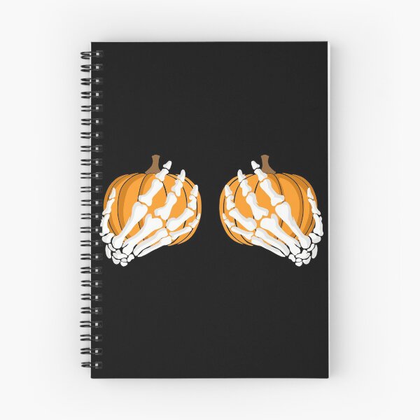 Aperçu de l'œuvre Squelette Citrouille Boob Main Drôle Halloween Squelette Seins créée et vendue par paneczkopat.