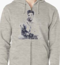 Elvis presley portrait 01 Zipped Hoodie