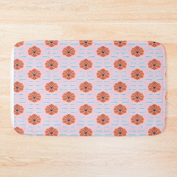 Pink poppies Bath Mat
