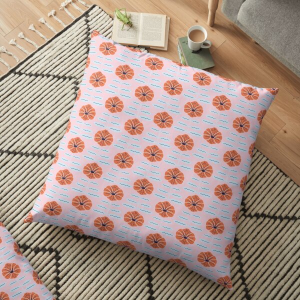 Pink poppies Floor Pillow