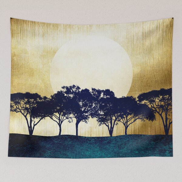 Item preview, Sunset Over the Forest - Metallic Landscape designed and sold by JackMoreh.