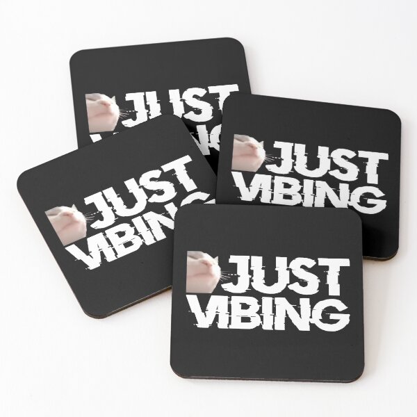 Item preview, Just Vibing White Cat Music Meme designed and sold by JackCurtis1991.