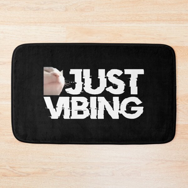 Item preview, Just Vibing White Cat Music Meme designed and sold by JackCurtis1991.
