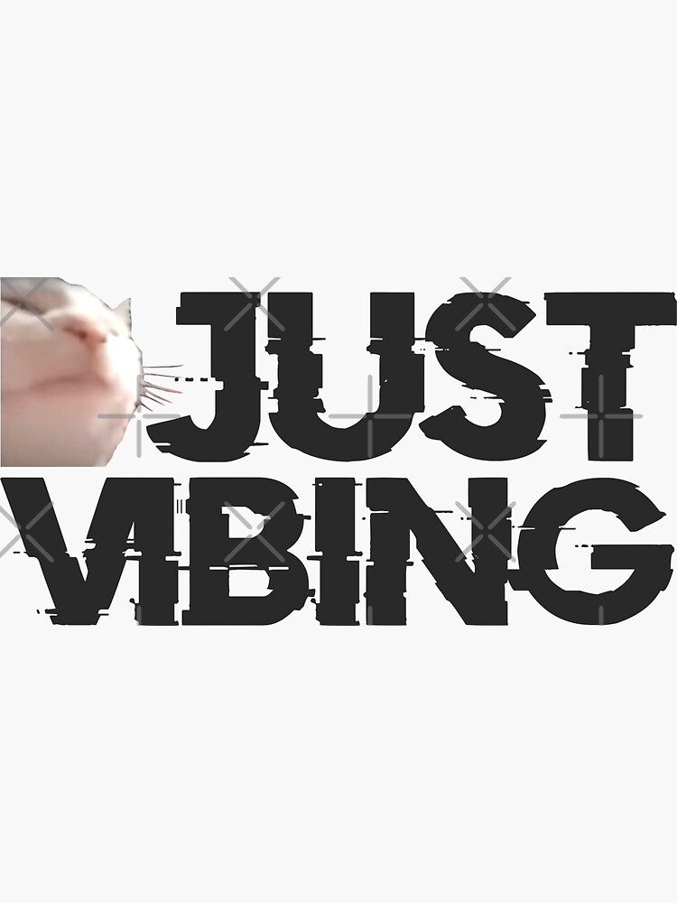 "Just Vibing White Cat Music Meme" Sticker for Sale by JackCurtis1991
