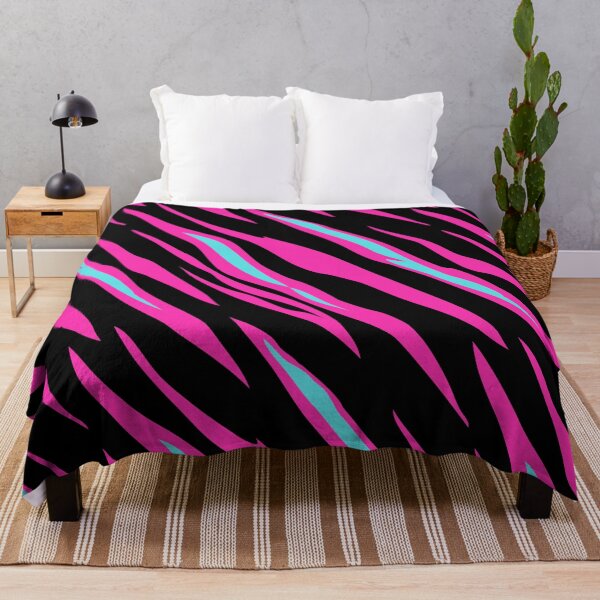 Artikelvorschau, Awake But Not Woke Neon Punk Ästhetischer Totenkopf mit gekreuzter Knochen Urban Goth Zebraprint entworfen und verkauft von GGDesignArt.