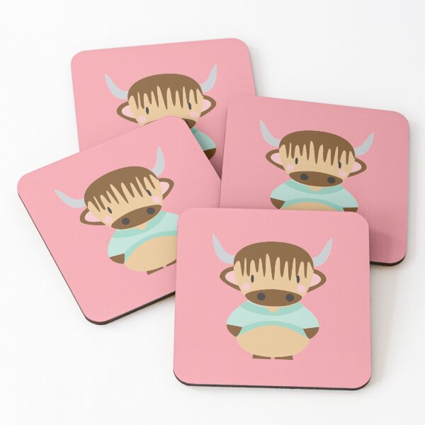 Item preview, Bruno the Highland Calf - Pink Blush designed and sold by sw-b.