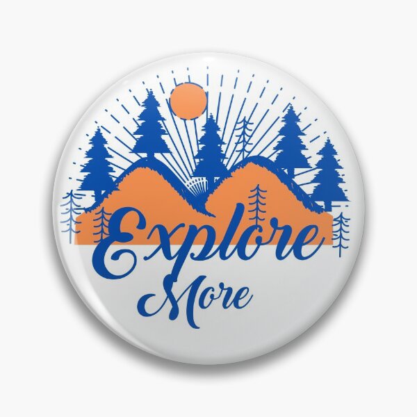Item preview, Explore more hand drawn  with mountains trees sun inspirational Design -Cobalt Blue&Orange Color- designed and sold by Red-ElYoubi.