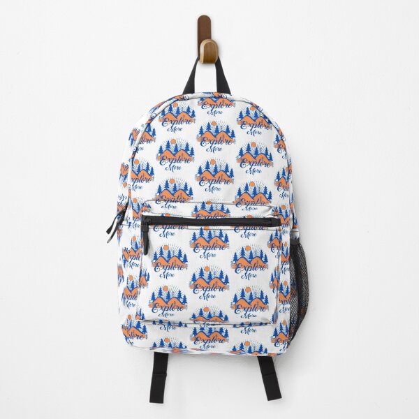 Item preview, Explore more hand drawn with mountains trees sun inspirational Design -Cobalt Blue&Orange Color- designed and sold by Red-ElYoubi.
