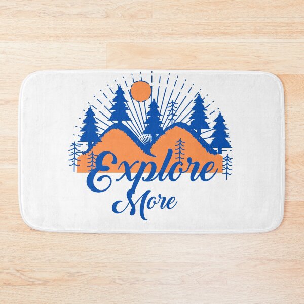 Item preview, Explore more hand drawn  with mountains trees sun inspirational Design -Cobalt Blue&Orange Color- designed and sold by Red-ElYoubi.