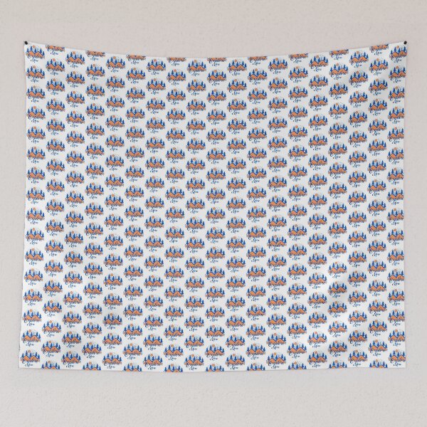 Item preview, Explore more hand drawn  with mountains trees sun inspirational Design -Cobalt Blue&Orange Color- designed and sold by Red-ElYoubi.
