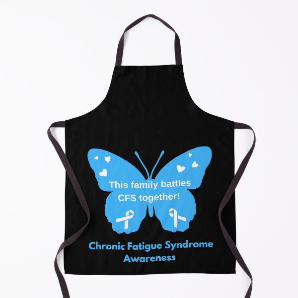 Item preview, This Family Battles CFS Together! Text In Blue Awareness Butterfly with Ribbon and Hearts on Wings designed and sold by Chantelle  Spies.