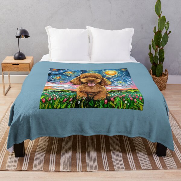 Item preview, Dog Apricot Poodle Night designed and sold by AnshuChadan.