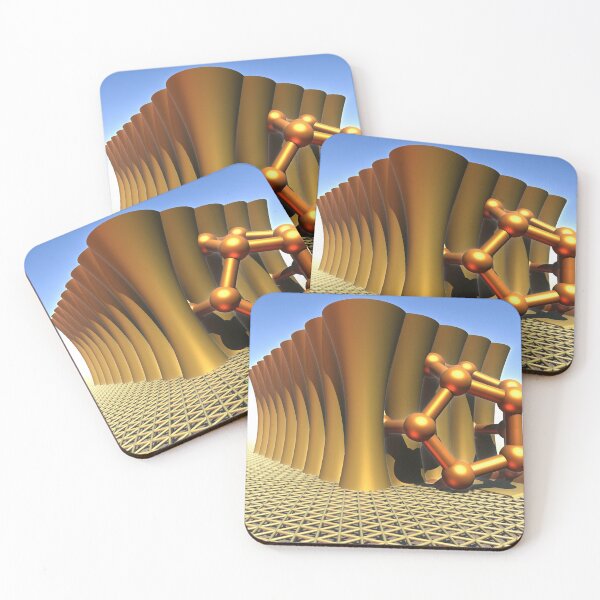 Item preview, 3D Illustration Golden Futuristic Chemistry Factory on a Sunny Day designed and sold by siwabudda.