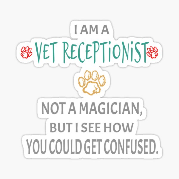 veterinary-receptionist-paw-sticker-for-sale-by-takkhanashop