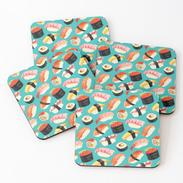 Item preview, Patrón de sushi - Azul designed and sold by Kelly Gilleran.