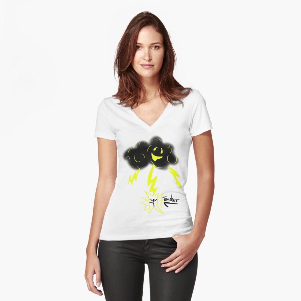 Item preview, Fitted V-Neck T-Shirt designed and sold by raccoonsecret.