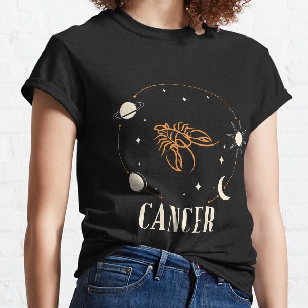 CANCER T Shirt Ladies Star Sign Traits Tee Womens Zodiac Slogan Top Astrology Yoga Gift Compassionate Loyal Protective