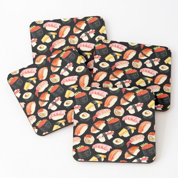 Item preview, Patrón de sushi - Negro designed and sold by Kelly Gilleran.