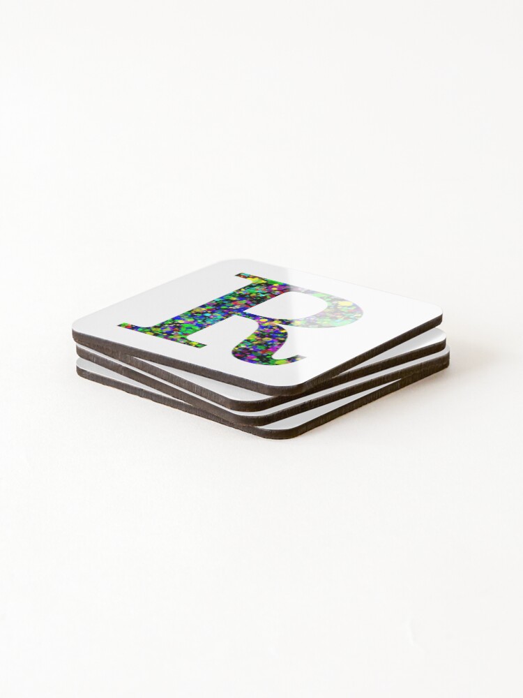 Thumbnail 4 of 5, Coasters (Set of 4), Letter R Paint Splatter designed and sold by Handstand365.