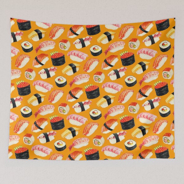 Item preview, Patrón de sushi - naranja designed and sold by Kelly Gilleran.