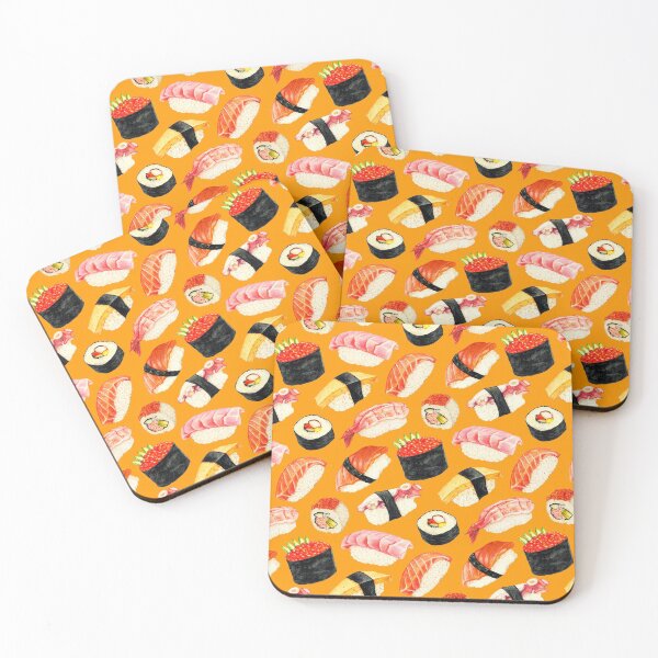 Item preview, Patrón de sushi - naranja designed and sold by Kelly Gilleran.