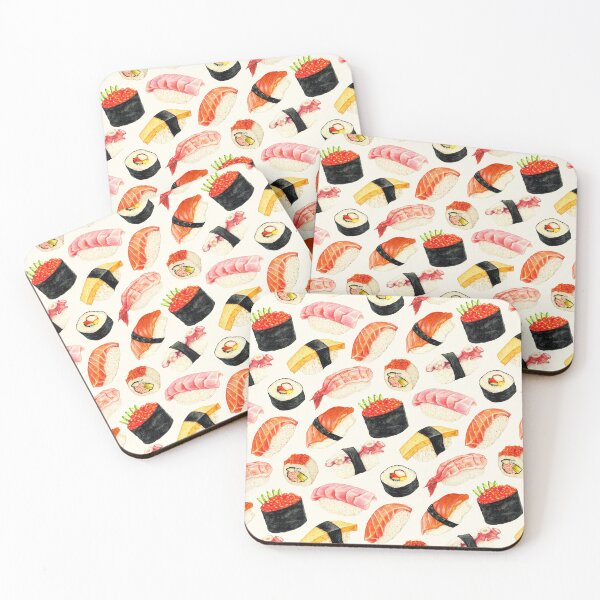 Item preview, Patrón de sushi - Blanco designed and sold by Kelly Gilleran.