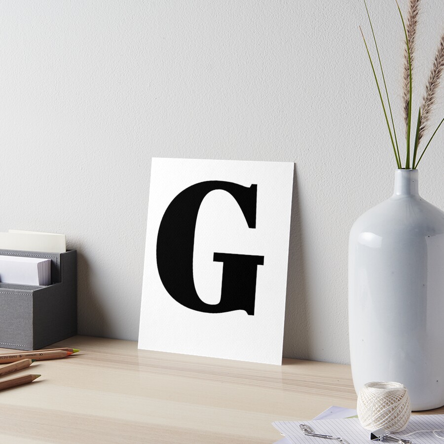 G – Old English Initial White Letter G | Art Board Print