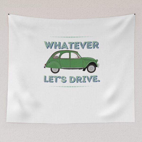 Item preview, WHATEVER, LET'S DRIVE. || OLD VINTAGE GREEN CAR || FOR NEW DRIVER designed and sold by RominaMD.