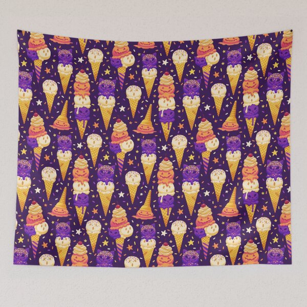 Item preview,  Spooky Ice Cream Friends on Purple designed and sold by Paisley Yazel.