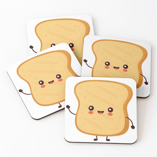 Item preview, Cute happy funny kawaii toast designed and sold by KawaiiFoodArt.