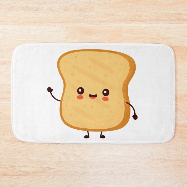 Item preview, Cute happy funny kawaii toast designed and sold by KawaiiFoodArt.