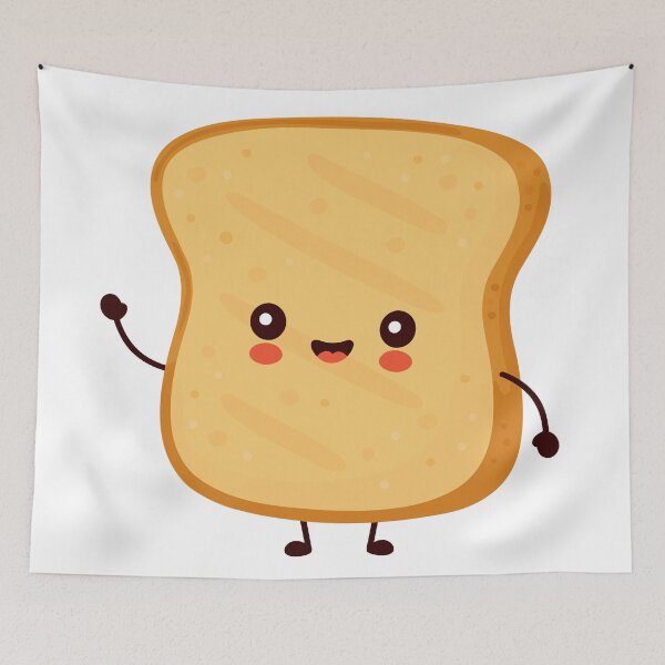Item preview, Cute happy funny kawaii toast designed and sold by KawaiiFoodArt.
