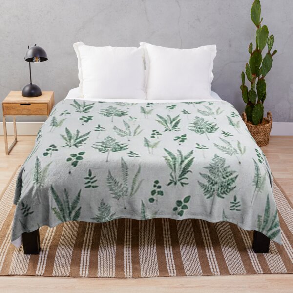 Item preview, Green Fern Leaves Beige Background designed and sold by WearWolfDesigns.