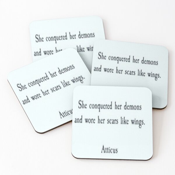 Item preview, she conquered her demons and wore her scars like wings. -quote designed and sold by shopvision.