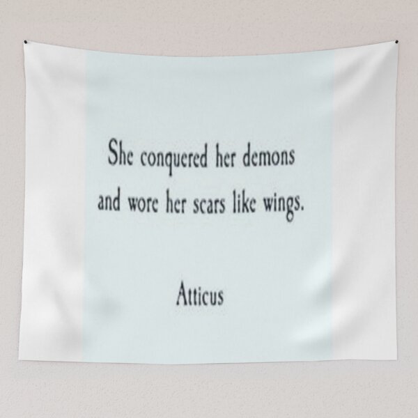Item preview, she conquered her demons and wore her scars like wings. -quote designed and sold by shopvision.