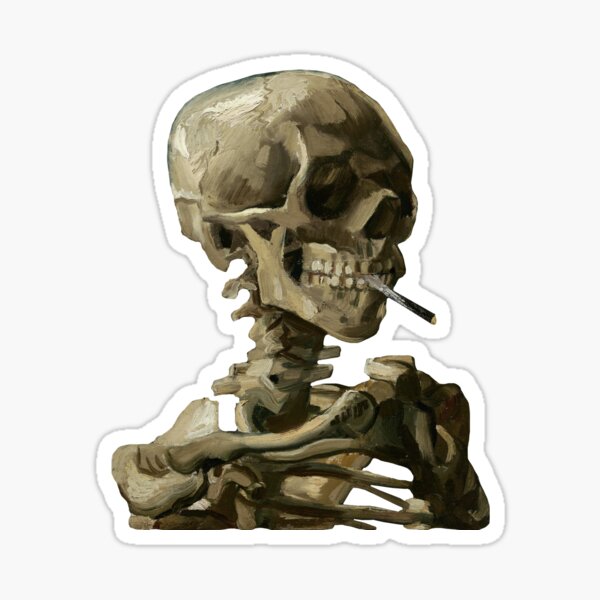 Item preview, Skull of a Skeleton with Burning Cigarette by Vincent van Gogh designed and sold by elinaarbidane.