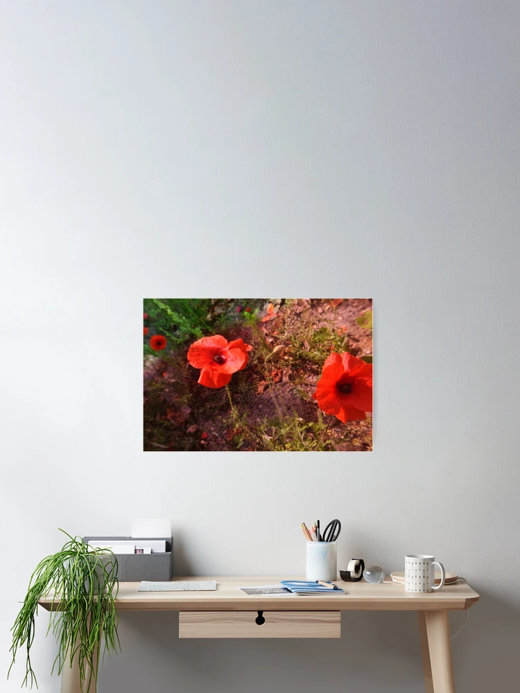 Thumbnail 2 of 3, Poster, Distorted Poppy designed and sold by Jessica Reilly.