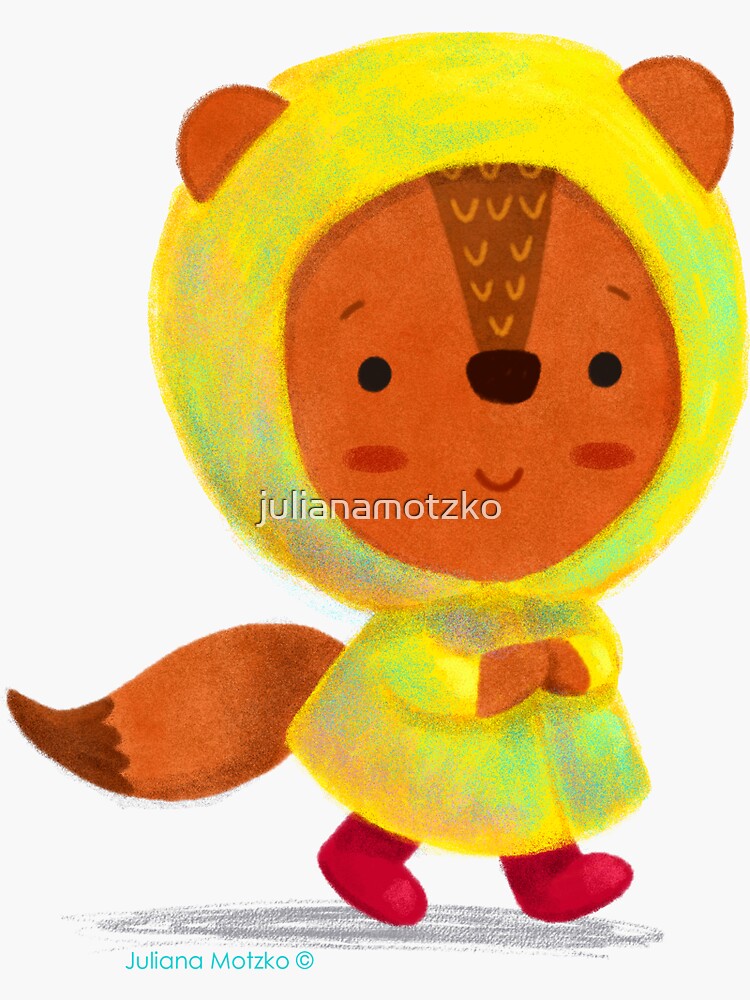 Squirrel with Raincoat by julianamotzko