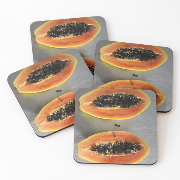 Item preview, Papaya fruit halved in two halves designed and sold by Mahirov Shop.