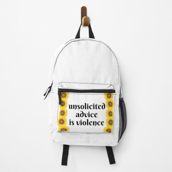 Item preview, unsolicited advice is violence with sunflowers to soften the blow designed and sold by endosucks.