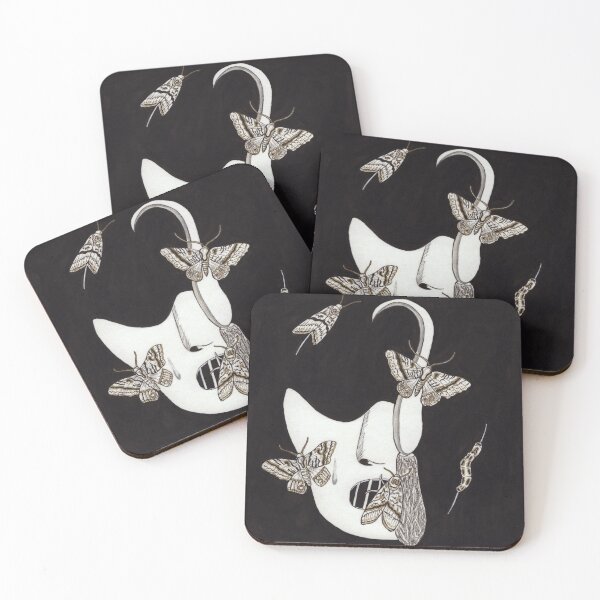 Item preview, Hannibal Mask and Black Witch Moths designed and sold by paintingbetween.