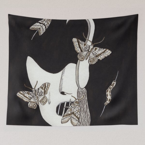 Item preview, Hannibal Mask and Black Witch Moths designed and sold by paintingbetween.