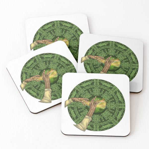 Item preview, Green Magic Hands Mandala Fractal  designed and sold by sagaana.